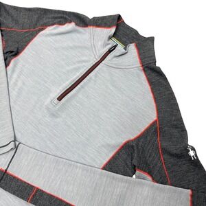Smartwool PhD Light Quarter Zip Base Layer Men S Grey Merino Wool Blend